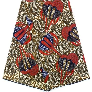 Imagem de Shenbolen Tecido de cera africana 6 jardas Ankara Print Tecido de algodão para vestido de festa (B2)