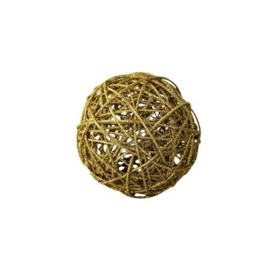 Imagem de Bola decorativa vazada fio sintético glitter - Cromus, 20cm