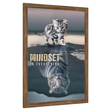 Imagem de Marco de fotos JDZIVTOP rústico marrón 50x70 cm con plexiglás de plást