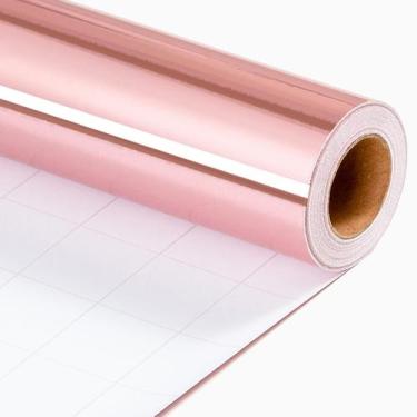Imagem de Rolo de papel de embrulho Merture Pink 30cm x 10m Metálico com grade