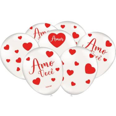 Imagem de Balão Importado Especial Látex 9" Festcolor Branco Amor 1X25