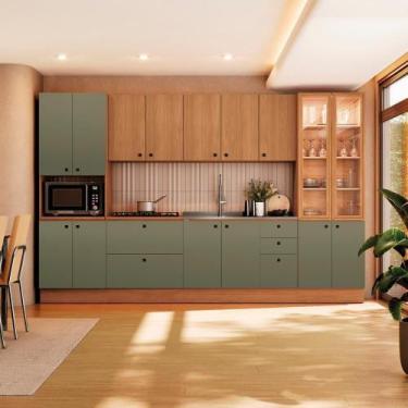 Imagem de Cozinha Modulada Pixel Kappesberg 100% Mdp Canela-verde Frevo-canela 3