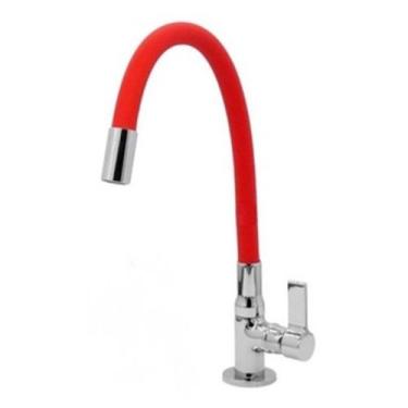 Imagem de Torneira para cozinha de mesa gourmet flexível vermelha - Alcântara Me