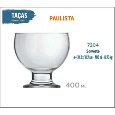 Imagem de Taça De Sobremesa Paulista 400 - Pudin Sorvete Pavê - 01uni - Nadir Fi