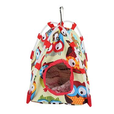 Imagem de GLOGLOW Cama Grande para Ninho de Papagaio, Barraca de Lona Macia Com Tapete de Pelúcia para Periquito e Calopsita, 17 Cm X 22 Cm, Rede Aconchegante para Pássaros Internos (Pequeno)