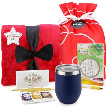 Imagem de Presentes Get Well Soon para mulheres ou homens - conjunto de presente inclui cobertor de luxo, copo de retenção de temperatura, kit de chá TLC e livro de busca de palavras inspirador - pacote