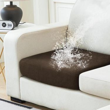 Imagem de Capa de mobiliário NAISI Capa de almofada de veludo impermeável Carame