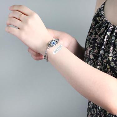 Imagem de Pulseira de identificação médica feminina corrente dupla aço inoxidável banhado a prata ajustável à prova d'água hipoalergênico alerta de emergência personalizado ICE joias médicas, Adjustable, Aço