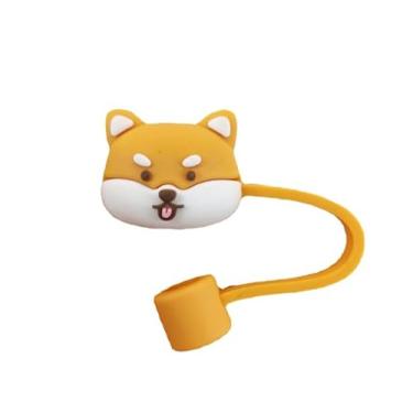 Imagem de Shiba Inu Capa de canudo para copo Stanley de 40 e 850 g, tampa de cobertura de palha de silicone de 8 mm para acessórios de copo Stanley, bonito topo de palha para copos, tampa de palha para tampas