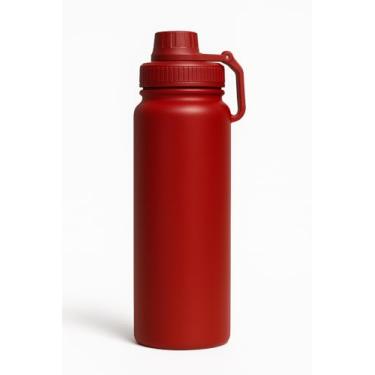 Imagem de Garrafa Térmica Inox 800ml – Parede Dupla, Isolamento a Vácuo,12h frio, 8h Quente, Infusor, Tampa Antivazamento, Ideal para Academia, Escritório e Viagem Alça Dobrável BPA Free (VERMELHO)