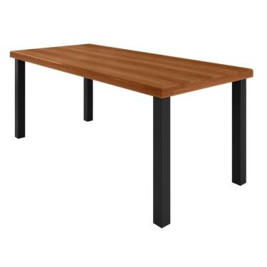 Imagem de Mesa de Jantar Tampo em Madeira Maciça 160x90cm Athenas Preto/Marrom