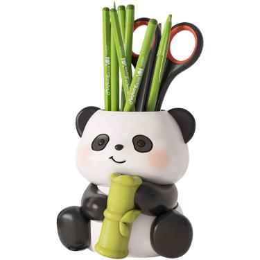 Imagem de Porta-canetas Cute Panda Resin Pen Pot Organizer