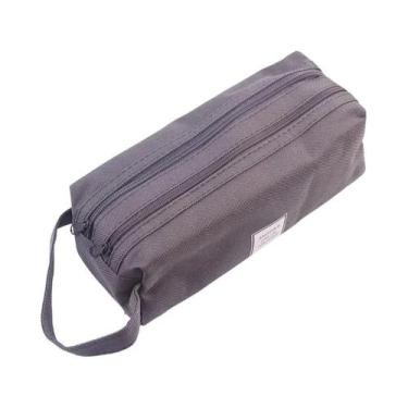 Imagem de Estojo De Lápis De Lona De Grande Capacidade Com Dupla Camada Para Men