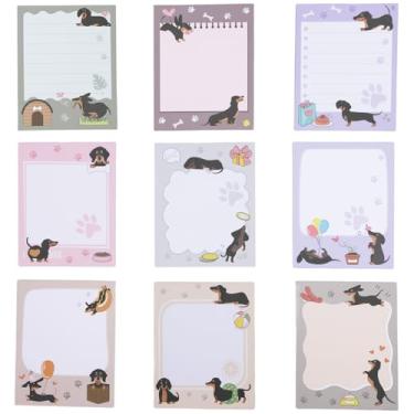 Imagem de Pacote com 9 notas adesivas de dachshund, presentes para amantes de cães, blocos de notas de cachorro fofos, notas autoadesivas, notas autoadesivas, artigos de papelaria divertidos para escritório
