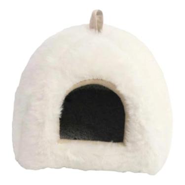 Imagem de Baoblaze Casinha aconchegante para hamster, rede suspensa, /esconderijo para animais de estimação de pequeno porte, como petauros-do-açúcar, Branco