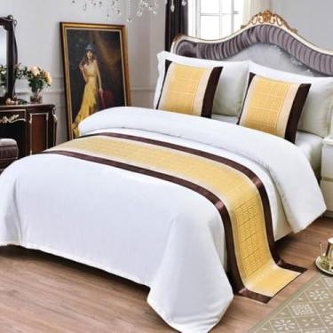 Imagem de Cachecol de corredor de cama de hotel, corredores de cama e cachecóis, decoração suave e confortável, antiderrapante, sem rugas, perfeito para quarto principal, decoração de casa em estilo de hotel