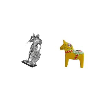 Imagem de Fenteer Estatueta Nórdica de Resina, Cavalo, Cavaleiro, Arte Abstrata, Escultura para Mesa, Armário, Mesa de Escritório, Centro de Mesa, Entrada, Estante, Dec
