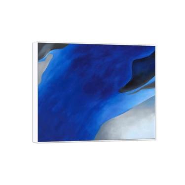 Imagem de BMZFYBS Georgia O'Keeffe famosa arte de parede impressões em tela pronto para pendurar - quadro azul-branco para decoração de sala de estar 30 x 35 cm 12 x 13 polegadas