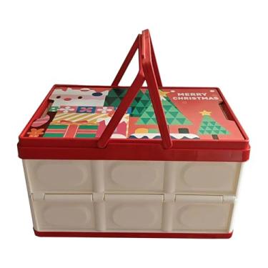Imagem de Armazenamento de Enfeites de Natal - 30 Litros Dobrável com Alças - Grandes Caixas De Armazenamento Para Enfeites De Natal,Para Mudanças Embalagem Roupas Brinquedos Decorações