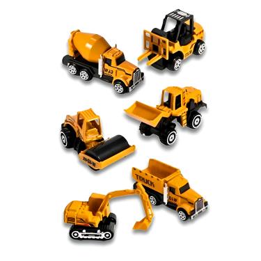 Imagem de Kit 6 Carrinhos Miniatura Bombeiro Policia Construtor Brinquedo Cor:Amarelo