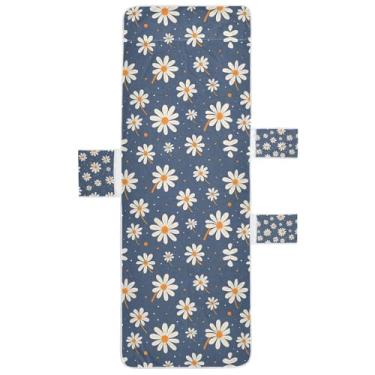 Imagem de STAYTOP Beautiful Little Daisies Capa de toalha de cadeira de lounge, capa de espreguiçadeira macia, capas de cadeira de praia com bolsos para jardim ao ar livre, pátio, pátio, banhos de sol, gramado