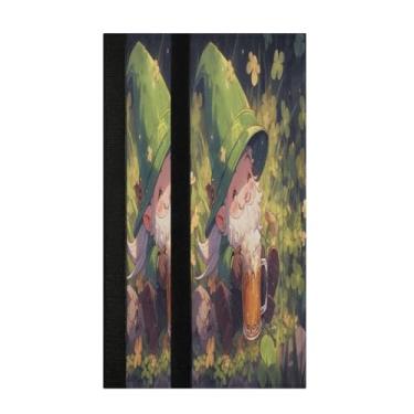 Imagem de Burbuja Conjunto de 2 capas de maçanetas de geladeira de cerveja St. Patrick Gnomo, lavável, forno, micro-ondas, antiderrapante, 35,5 x 14 cm