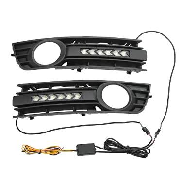 Imagem de VekAuto Kit de farol de neblina de grade de para-choque dianteiro compatível com Audi A4 B6 2001-2005, plástico durável preto com LED