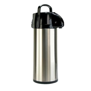 Imagem de Garrafa Térmica em Aço Inox, 2,5 Litros, Modelo Mônaco, Ideal para Café e Tereré, Acabamento em Preto e Prata