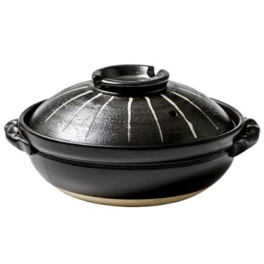 Imagem de LLXYZJR Pote redondo de barro de barro para decocção de saúde panela quente de medicamentos de alta temperatura panela de sopa antiaderente, para cozinhar, panela para ensopado, sopa, vapor (tamanho