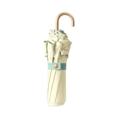 Imagem de Guarda-Sol Portátil Dobrável De Cor Pura Com Proteção UV, Sombrinha De