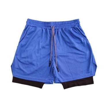 Imagem de Shorts de Fitness Masculino - Secagem Rápida, Respirável, Cintura Elás