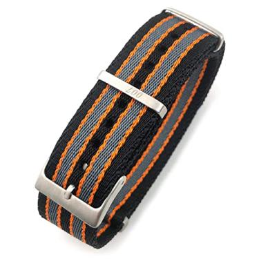 Imagem de QPDRNC 20 mm 21 mm Nylon Nato WatchBand Special For Omega watch Seamaster 007 Commander James Bond Pulseira de tecido de lona macia (Cor: 007 preto laranja, Tamanho: 20mm)