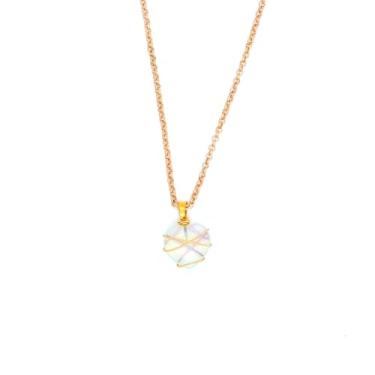 Imagem de Rrdaily Lindo colar com pingente de coração de cristal para mulheres, colar de espinha de colero, pedra da natureza simples, presente de joias para festivais da amizade, Large, Metal, Sem Pedra