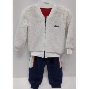 Imagem de Conjunto Luxo Pelo Bebê Menino Forrado Inverno Paraiso 14640, Off whit