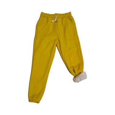 Imagem de Calças Jogger Femininas De Cintura Alta Com Forro De Fleece Para O Inv