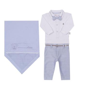 Imagem de Saída Maternidade Body C/ Gravata Calça Manta Paraiso 16147-Masculino