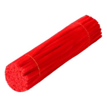 Imagem de UGPLM Limpadores de cachimbo, tubo de chenille de 8 mm para artesanato, acessórios infantis, faça você mesmo, buquê, material artesanal para celebrações e, Vermelho