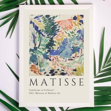 Imagem de Quadro Decorativo Matisse 33x24cm com Vidro e Moldura Branca
