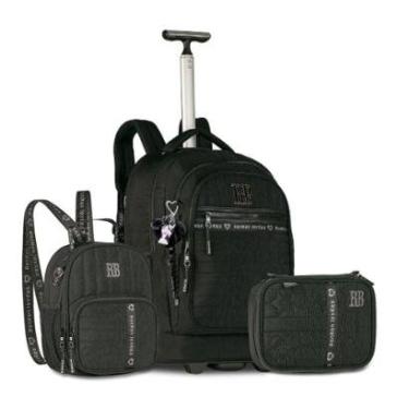 Imagem de Mochila Carrinho Rebecca Bonbon Kit com Lancheira e Estojo-Feminino