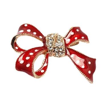 Imagem de Broche De Laço Com Nó De Cristal Vermelho Para Mulheres E Meninas, Joi