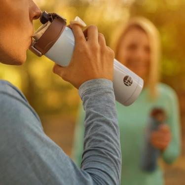 Imagem de Garrafa Isotérmica Copo Leva Agua Suco Café Quente Frio Mantém Aquecid