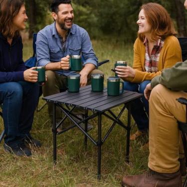 Imagem de Mesa Camping Dobrável Servir Almoço Jantar Acampamento Café Piquenique