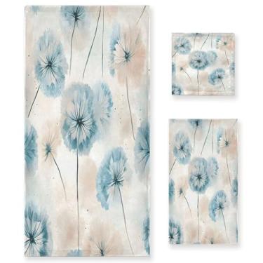 Imagem de xigua Conjunto de toalhas de banheiro dentes-de-leão absorvente macio 3 peças toalha de banho toalha de mão toalhas decorativas para banheiro, academia, hotel, praia, piscina