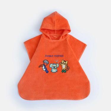 Imagem de Poncho De Algodão 100% Infantil Tamanho Único Laranja Milk&Moo Kids, L