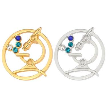 Imagem de Broche, pino, microscópio, liga incrustada em cristal, distintivo de l