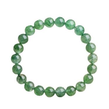 Imagem de Pulseira de quartzo de morango verde natural, 8 mm, miçangas - yiweisa