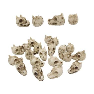 Imagem de Conjunto de decoração de jardim Mini Dinosaur Skull 20PCS Resin Fossi 