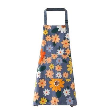 Imagem de Avental colorido floral impermeável de poliéster à prova de óleo - yiw