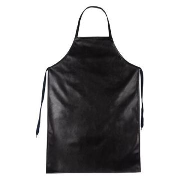 Imagem de Avental de couro PU impermeável para homens e mulheres preto - Yiweisa