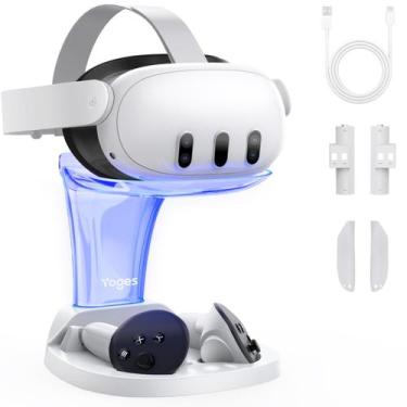 Imagem de Base de carregamento YOGES para Oculus Meta Quest 3 com baterias